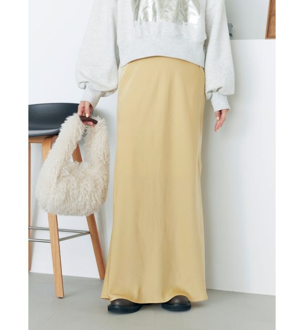 Ungrid「サテンフレアスカート」|スカート|イエロー