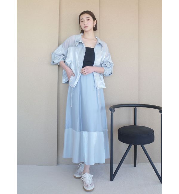 LAGUNAMOON「コントラストサーキュラースカート」|スカート|アイスブルー