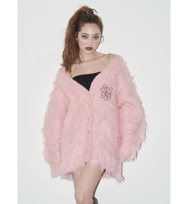 EVRIS「ビジューシャギーニットカーディガン」|カーディガン|