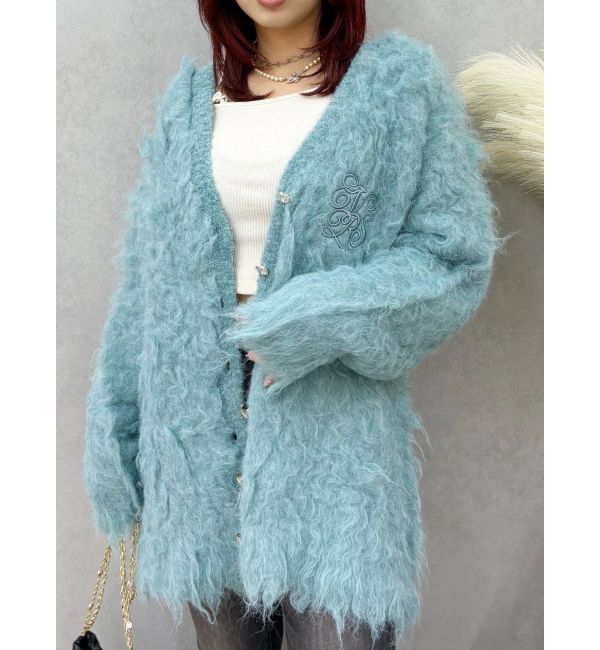 EVRIS「ビジューシャギーニットカーディガン」|カーディガン|