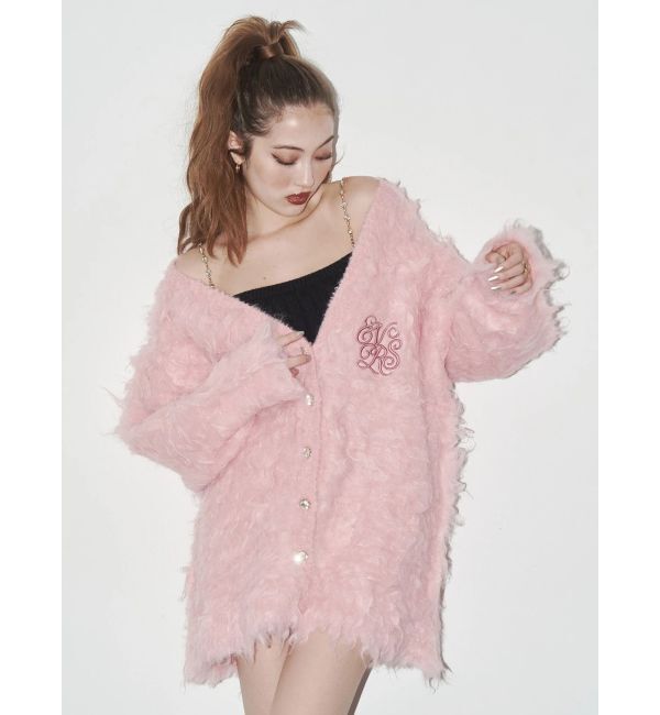 EVRIS「ビジューシャギーニットカーディガン」|カーディガン|