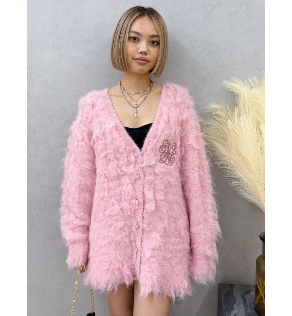 EVRIS「ビジューシャギーニットカーディガン」|カーディガン|