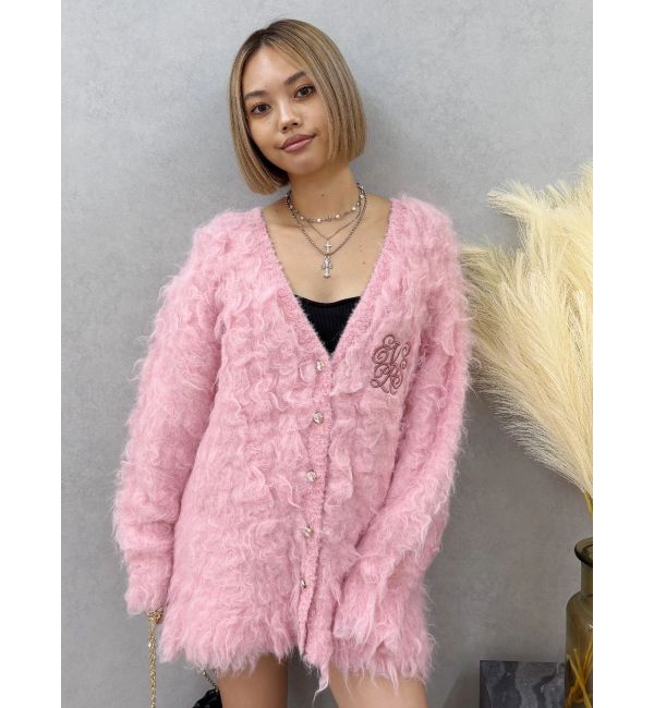 EVRIS「ビジューシャギーニットカーディガン」|カーディガン|