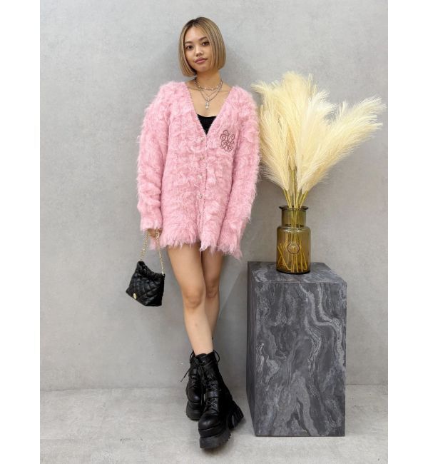 EVRIS「ビジューシャギーニットカーディガン」|カーディガン|