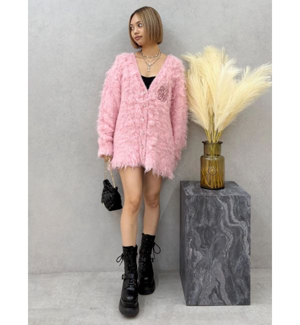 EVRIS「ビジューシャギーニットカーディガン」|カーディガン|