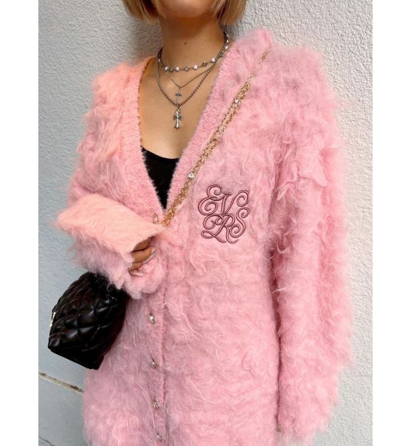 EVRIS「ビジューシャギーニットカーディガン」|カーディガン|