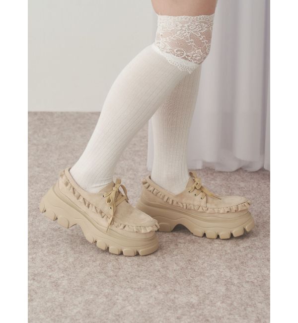 merry jenny「Sugary frill Loafer」|ローファー|ベージュ