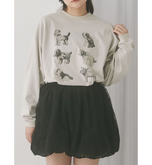 merry jenny「stuffed animalロンT」|Tシャツ・カットソー|グレー