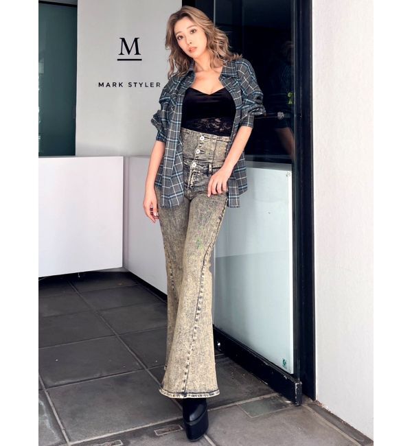 GYDA「ドロップショルダーCHECKシャツ【SETUP着用可】」|シャツ・ブラウス|