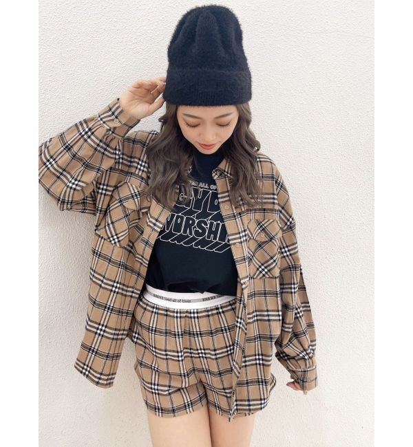 GYDA「ドロップショルダーCHECKシャツ【SETUP着用可】」|シャツ・ブラウス|