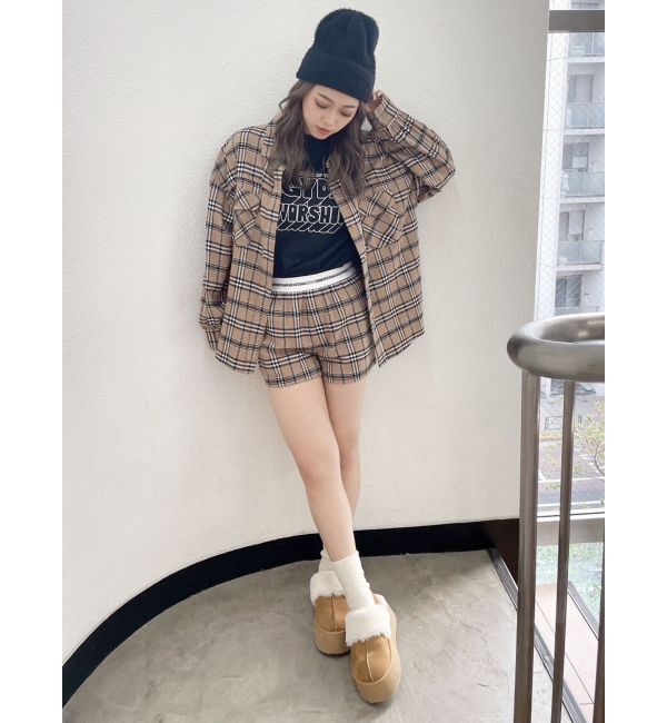 GYDA「ドロップショルダーCHECKシャツ【SETUP着用可】」|シャツ・ブラウス|