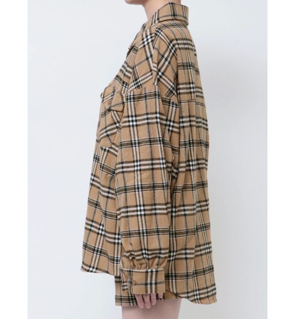 GYDA「ドロップショルダーCHECKシャツ【SETUP着用可】」|シャツ・ブラウス|