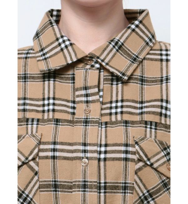 GYDA「ドロップショルダーCHECKシャツ【SETUP着用可】」|シャツ・ブラウス|