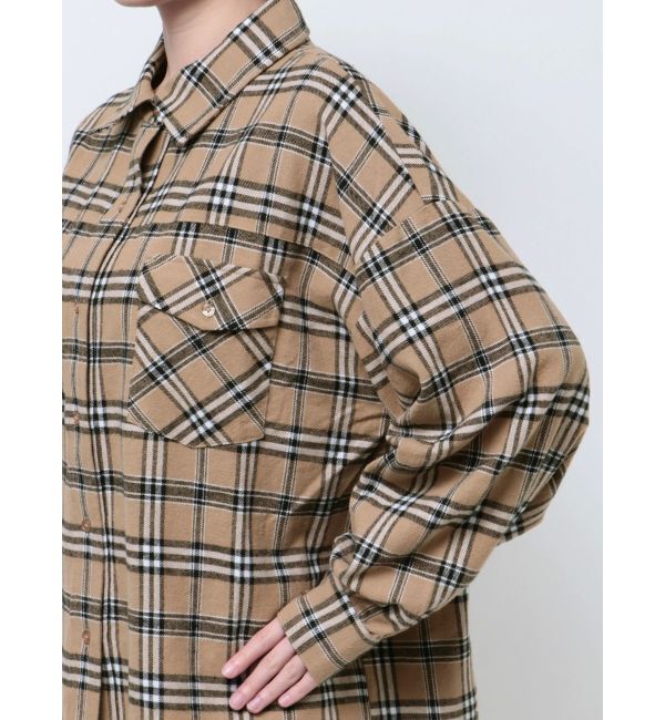 GYDA「ドロップショルダーCHECKシャツ【SETUP着用可】」|シャツ・ブラウス|