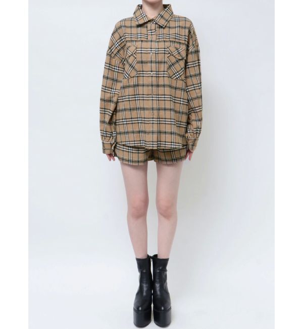 GYDA「ドロップショルダーCHECKシャツ【SETUP着用可】」|シャツ・ブラウス|