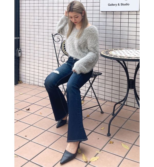 GYDA「シャギーショートLOOSEニットトップス」|ニット・セーター|