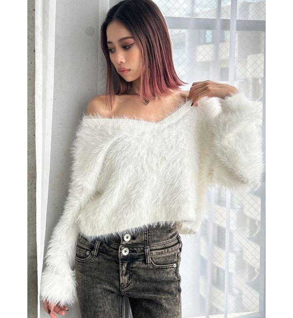 GYDA「シャギーショートLOOSEニットトップス」|ニット・セーター|