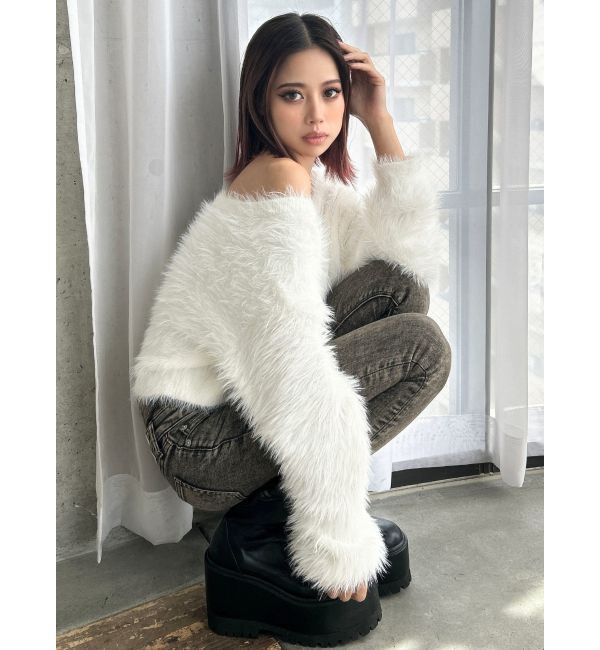 GYDA「シャギーショートLOOSEニットトップス」|ニット・セーター|