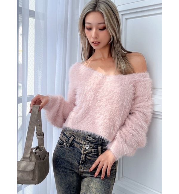 GYDA「シャギーショートLOOSEニットトップス」|ニット・セーター|