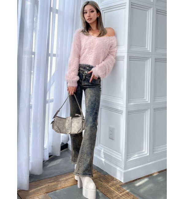 GYDA「シャギーショートLOOSEニットトップス」|ニット・セーター|