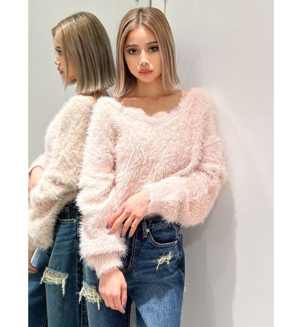 GYDA「シャギーショートLOOSEニットトップス」|ニット・セーター|