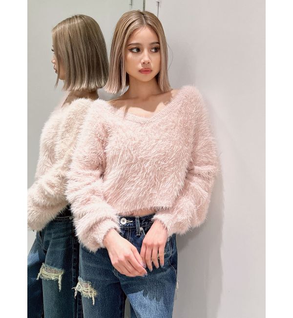 GYDA「シャギーショートLOOSEニットトップス」|ニット・セーター|