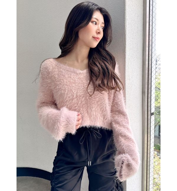 GYDA「シャギーショートLOOSEニットトップス」|ニット・セーター|