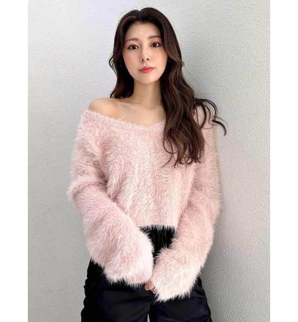 GYDA「シャギーショートLOOSEニットトップス」|ニット・セーター|