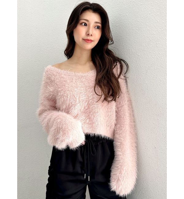 GYDA「シャギーショートLOOSEニットトップス」|ニット・セーター|