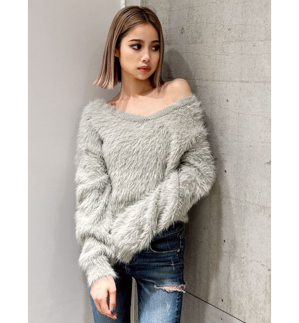 GYDA「シャギーショートLOOSEニットトップス」|ニット・セーター|