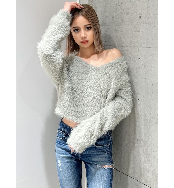 GYDA「シャギーショートLOOSEニットトップス」|ニット・セーター|