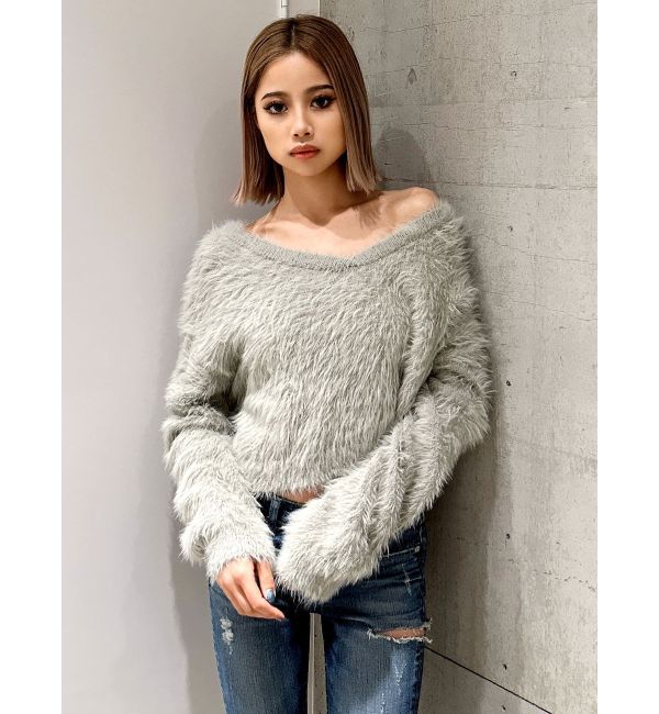 GYDA「シャギーショートLOOSEニットトップス」|ニット・セーター|