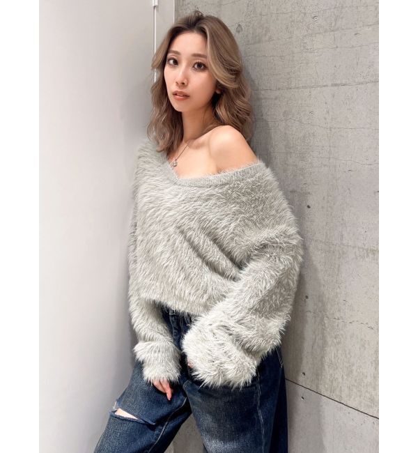 GYDA「シャギーショートLOOSEニットトップス」|ニット・セーター|