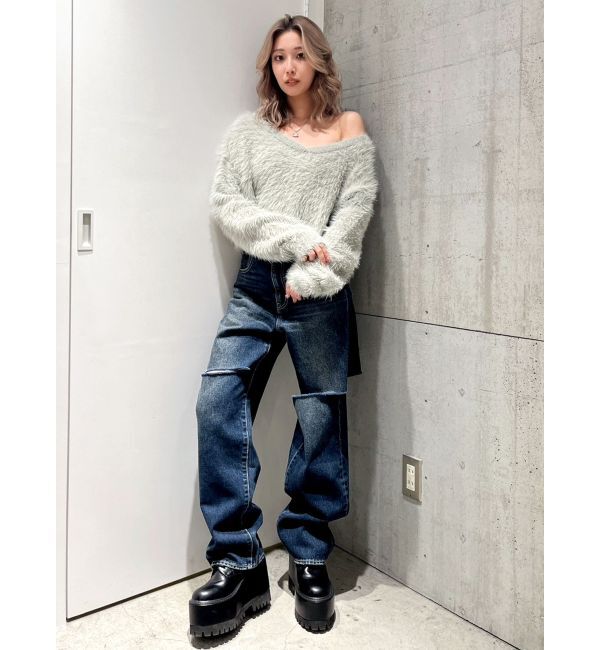 GYDA「シャギーショートLOOSEニットトップス」|ニット・セーター|