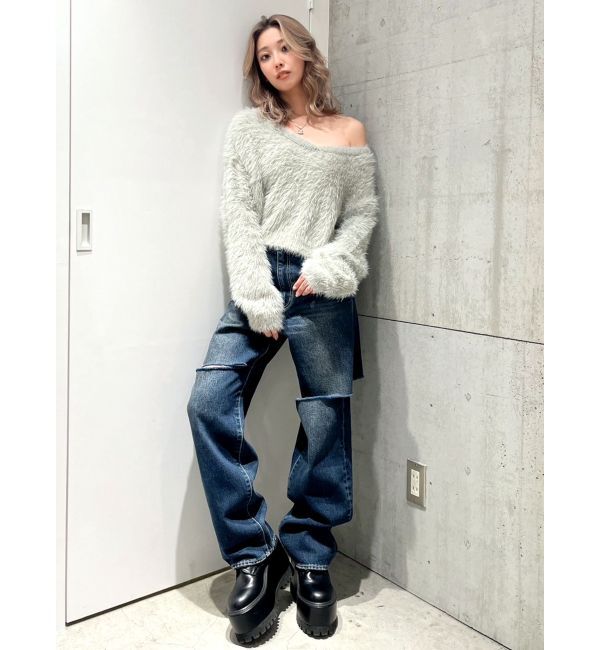 GYDA「シャギーショートLOOSEニットトップス」|ニット・セーター|