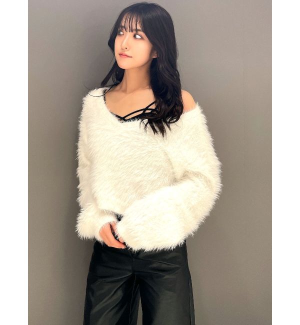 GYDA「シャギーショートLOOSEニットトップス」|ニット・セーター|