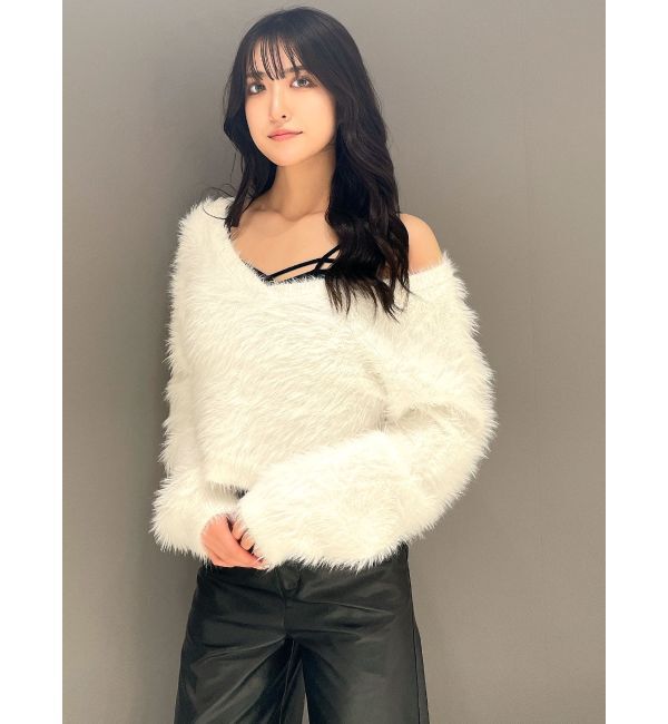 GYDA「シャギーショートLOOSEニットトップス」|ニット・セーター|