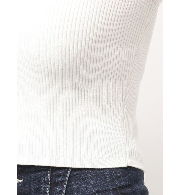 GYDA「SymmetryGYDA オフショルストラップハーフスリーブニットトップス」|ニット・セーター|