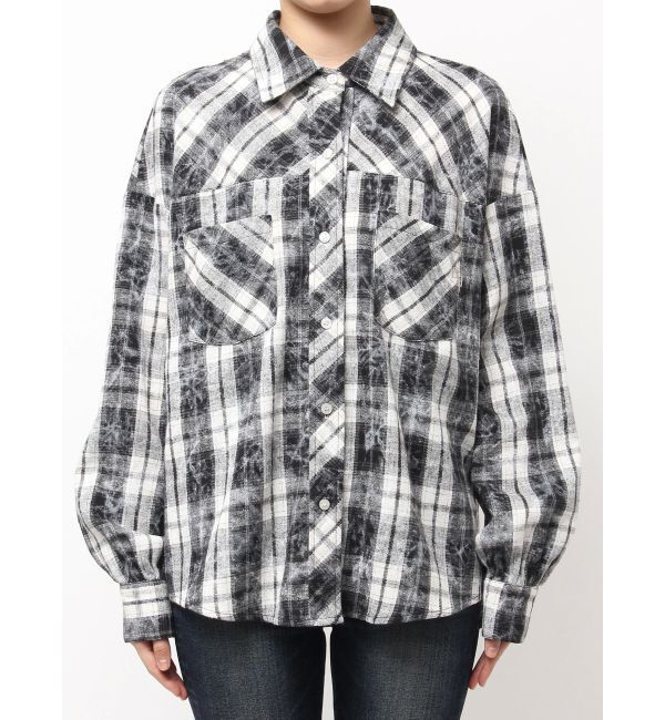 GYDA「processing checkered print looseシャツ」|シャツ・ブラウス|