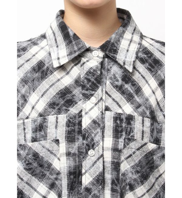 GYDA「processing checkered print looseシャツ」|シャツ・ブラウス|