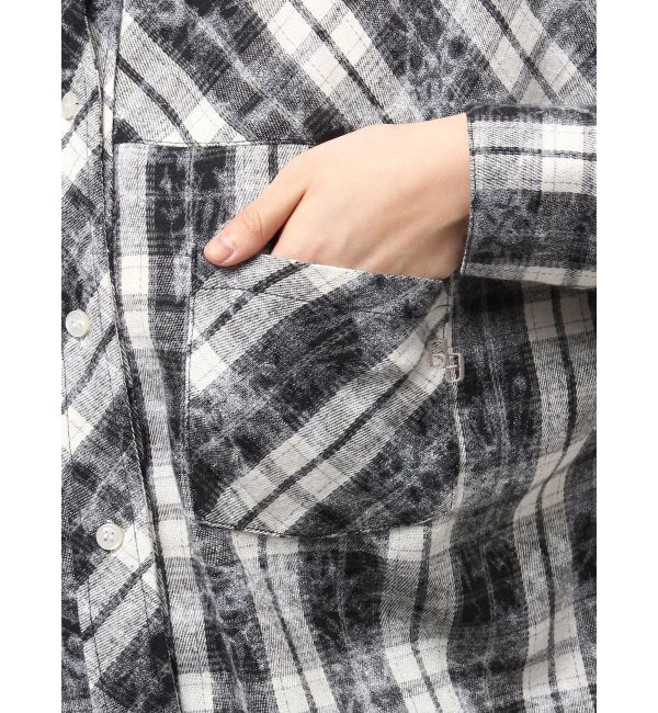 GYDA「processing checkered print looseシャツ」|シャツ・ブラウス|