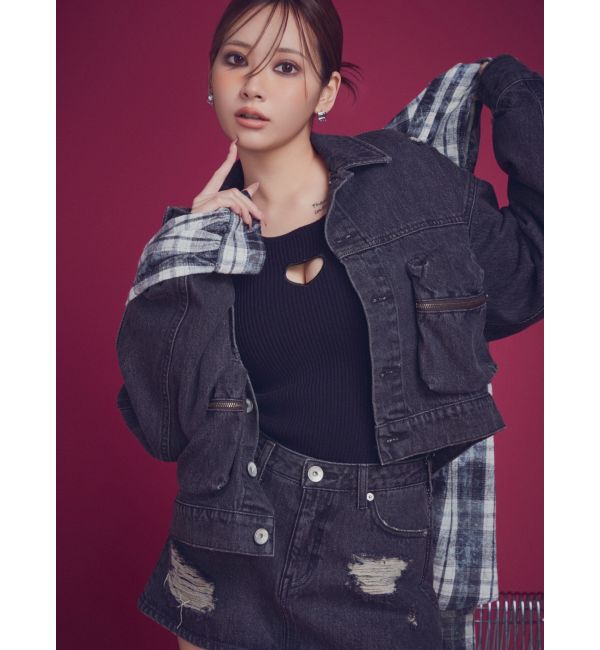 GYDA「processing checkered print looseシャツ」|シャツ・ブラウス|