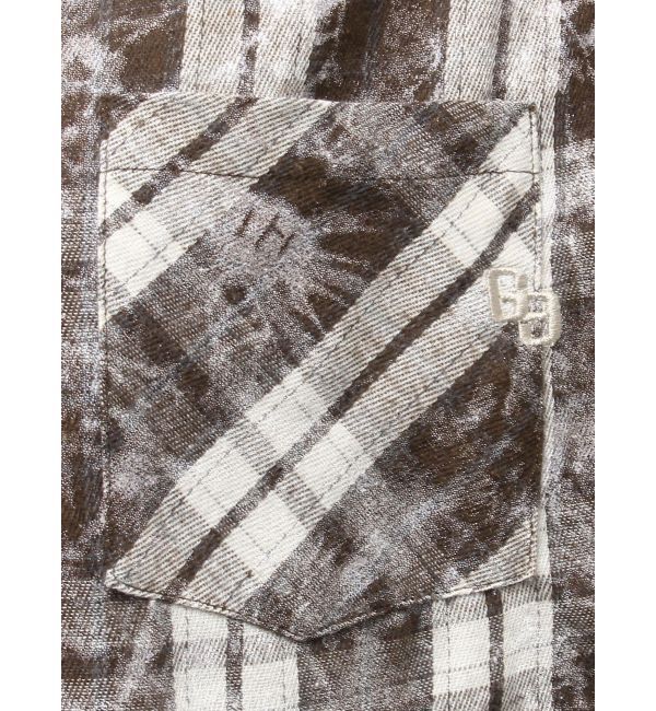 GYDA「processing checkered print looseシャツ」|シャツ・ブラウス|