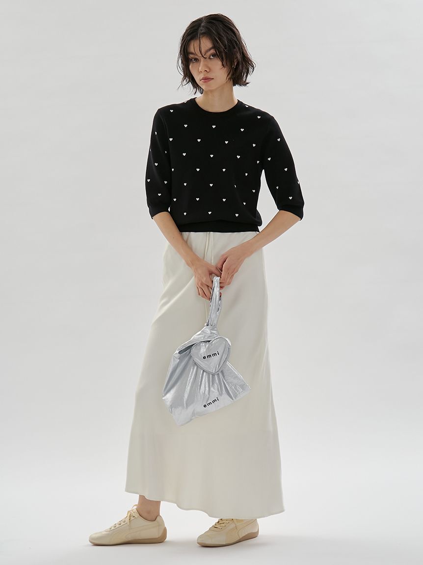 emmi atelier「ハートチャーム付きエコバッグ」|エコバッグ|