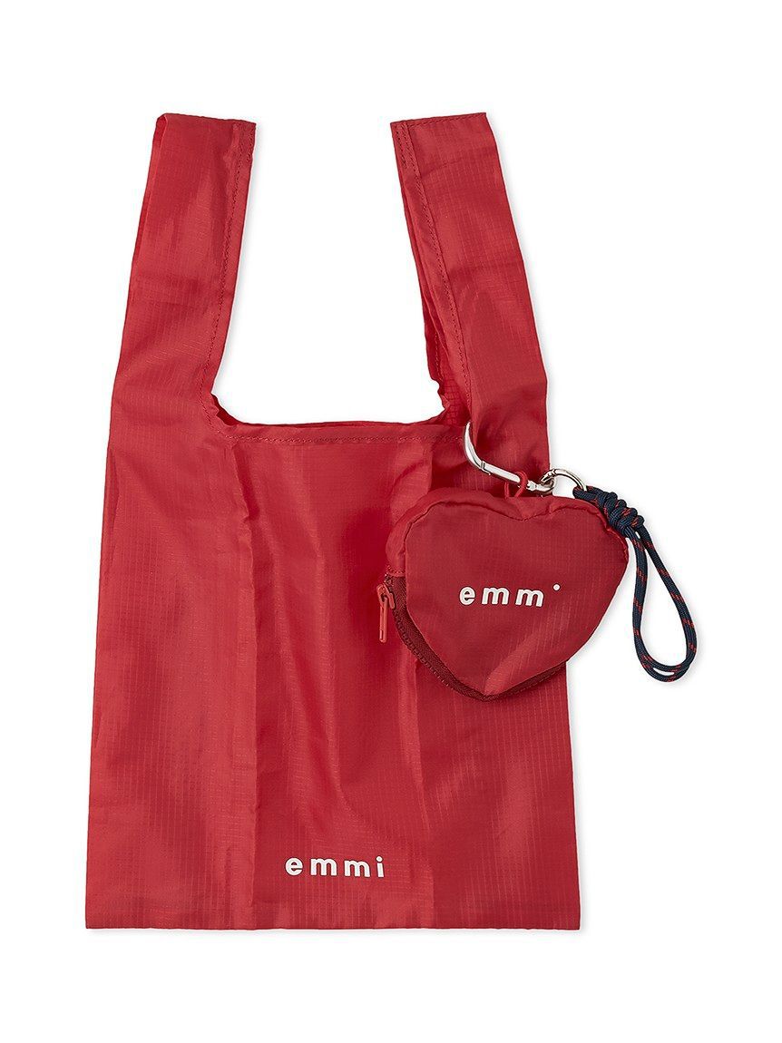 emmi atelier「ハートチャーム付きエコバッグ」|エコバッグ|RED