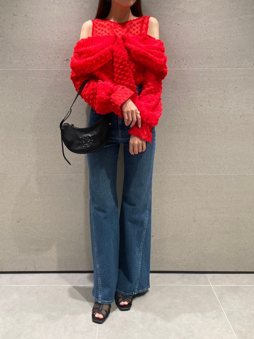 SNIDEL「Sustainableストレッチフレアデニムパンツ」|デニム|