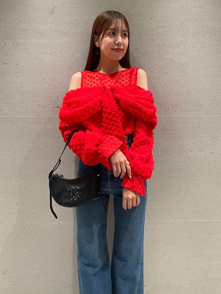 SNIDEL「Sustainableストレッチフレアデニムパンツ」|デニム|