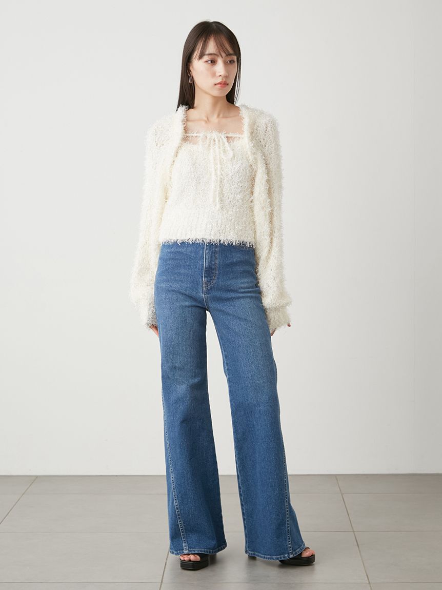 SNIDEL「Sustainableストレッチフレアデニムパンツ」|デニム|