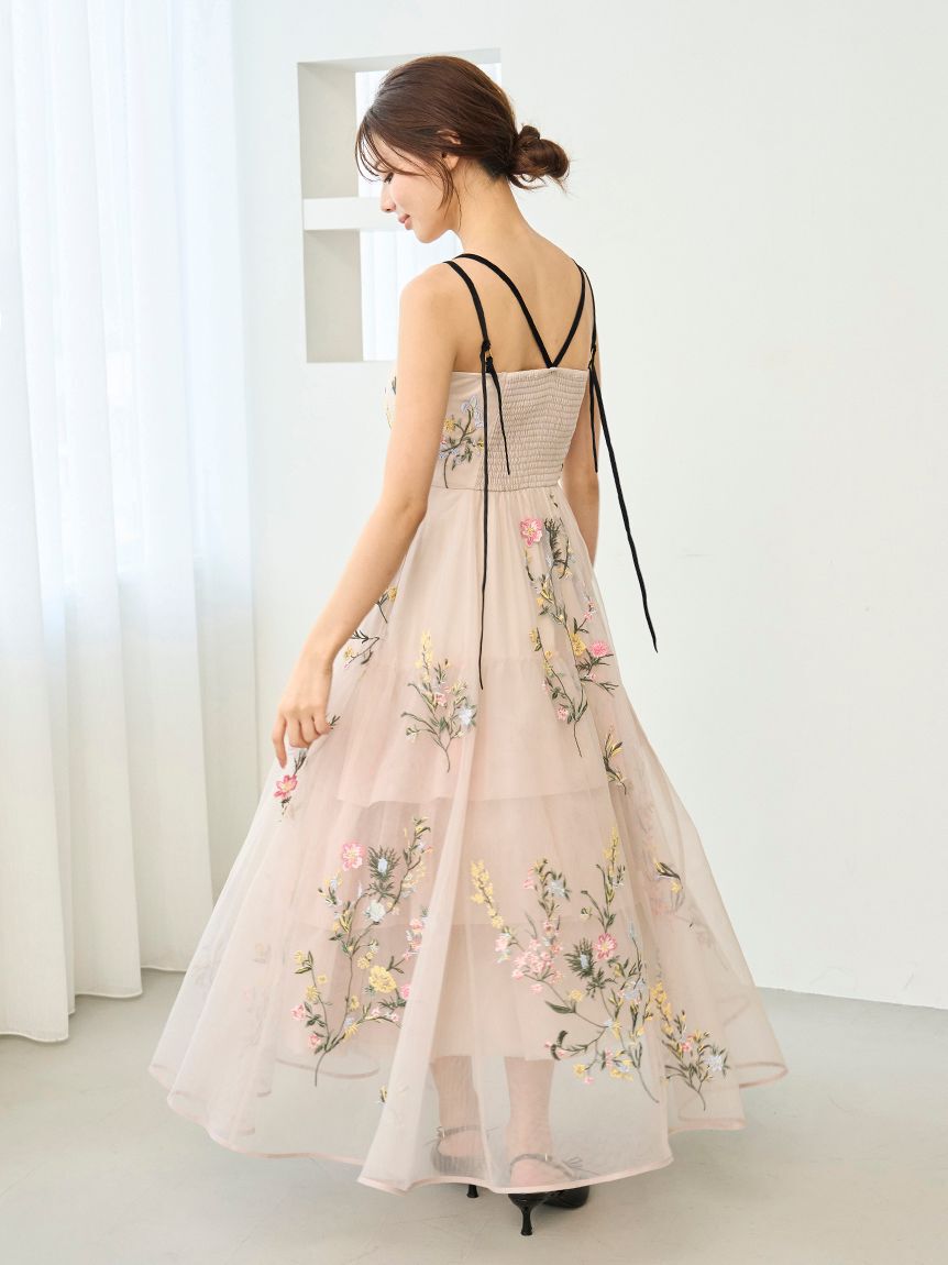 SNIDEL「エンブロイダリーチュールドレス」|ワンピース|