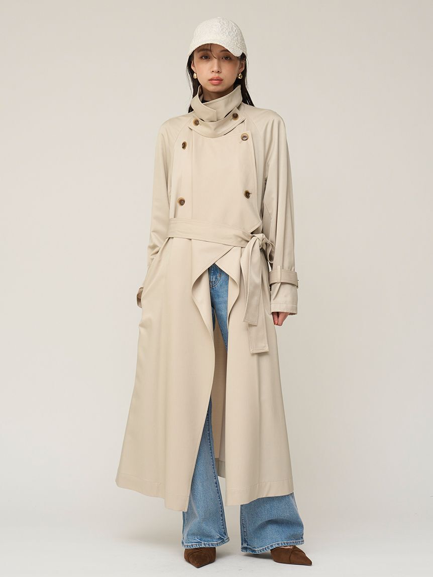 SNIDEL「Sustainableストールグロストレンチ」|トレンチコート|BEG